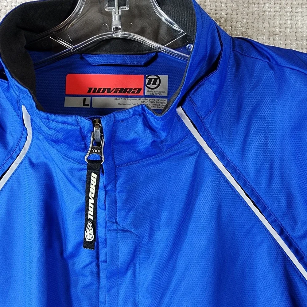 Novara Conversion Cycling Jacket to Vest Mens L Blue Zip Off‎ Sleeve Reflective